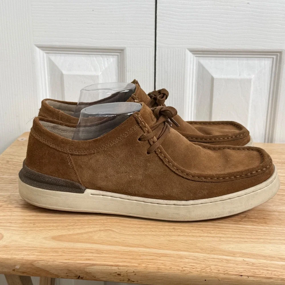 Clarks Court Lite Wally Size 11 Brown Suede Moccasin Loafer Minimalist Casual